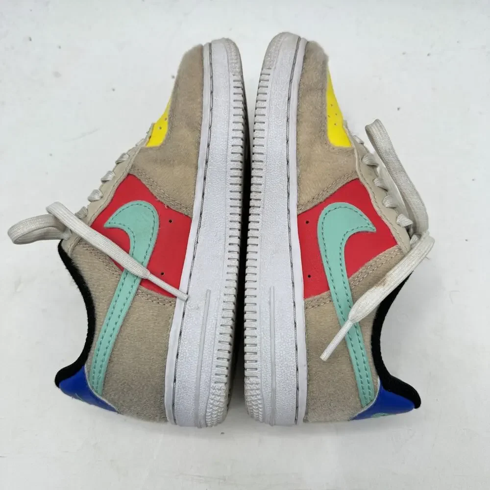Nike Kids Force 1 Low LV8 Sandrift Track Red Size 11.5C Sporty Skater DZ2807-100